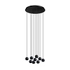 ETH Moderne Design Hanglamp Grace 9-lichts getrapt zwart