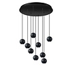ETH Moderne Design Hanglamp Grace 9-lichts getrapt zwart