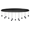 ETH Moderne Design hanglamp Grace 13-lichts ovaal zwart