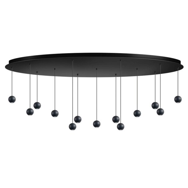ETH Moderne Design hanglamp Grace 13-lichts ovaal zwart