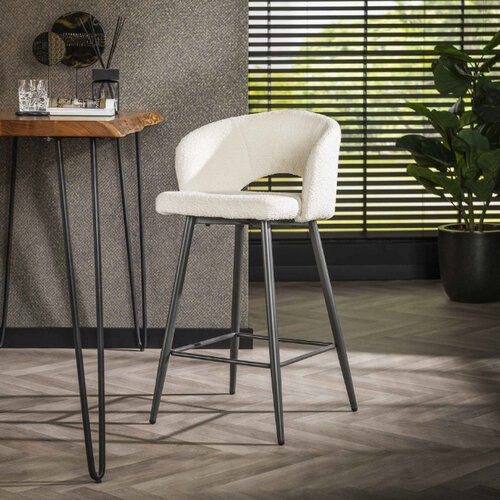 Moderne barstoel Cloud bouclé wit