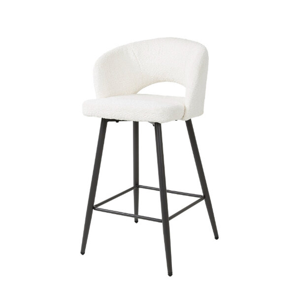 BelaLuz Moderne barstoel Cloud bouclé wit