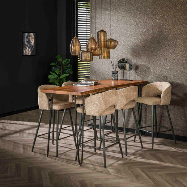 BelaLuz Moderne barstoel Cloud bouclé zand