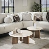 BelaLuz Moderne Japandi salontafel Romano 2-set travertinlook