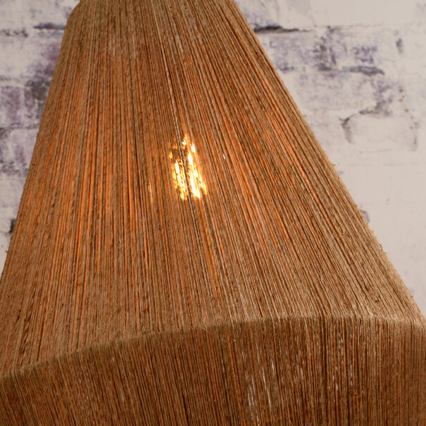 GOOD & MOJO Landelijke Ibiza stijl hanglamp Iguazu 1-lichts jute naturel Ø60 cm taps