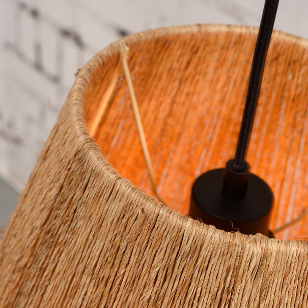 GOOD & MOJO Landelijke Ibiza stijl hanglamp Iguazu 1-lichts jute naturel Ø60 cm taps