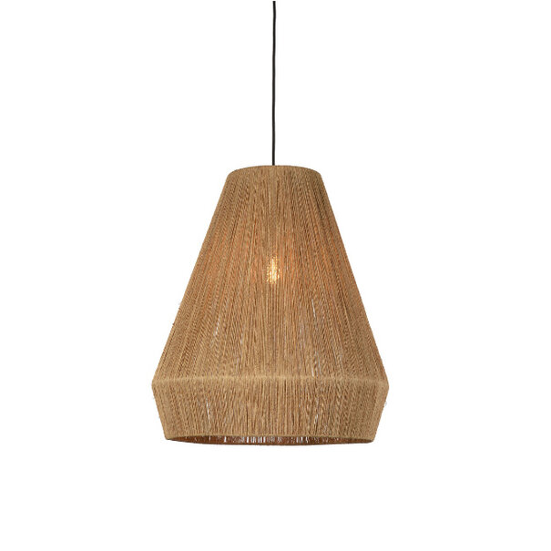 GOOD & MOJO Landelijke Ibiza stijl hanglamp Iguazu 1-lichts jute naturel Ø60 cm taps