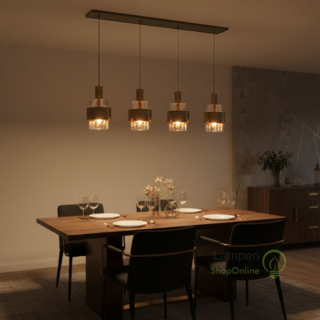 Hanglamp Marrone 4-lichts brons