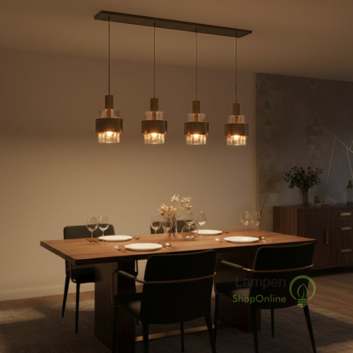 Modern Hotel Chique hanglamp Marrone 4-lichts brons
