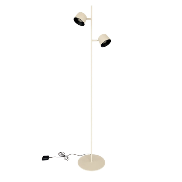 Freelight Moderne vloerlamp Cugino 2-lichts crème
