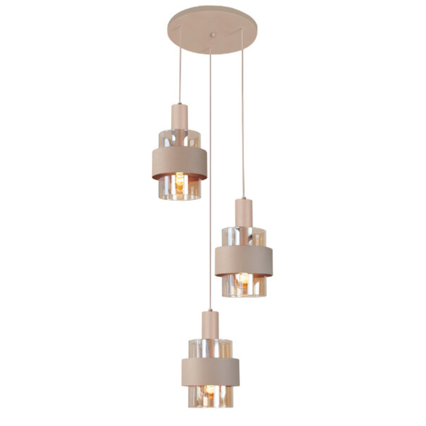 Highlight Modern Scandinavische hanglamp Marrone 3-lichts getrapt zand