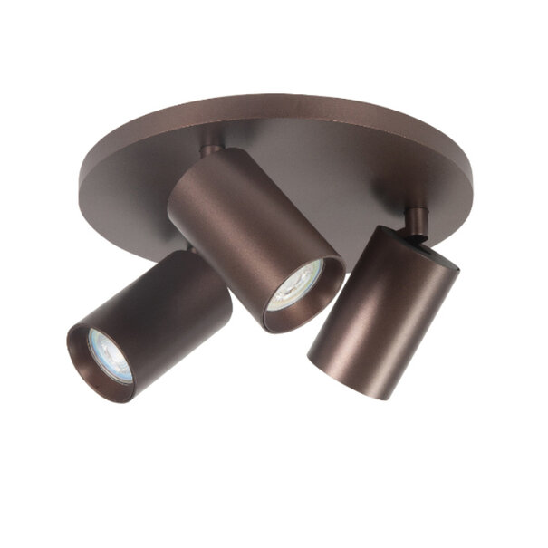 Highlight Moderne hotel chique opbouwspot Mila 3-lichts rond choco