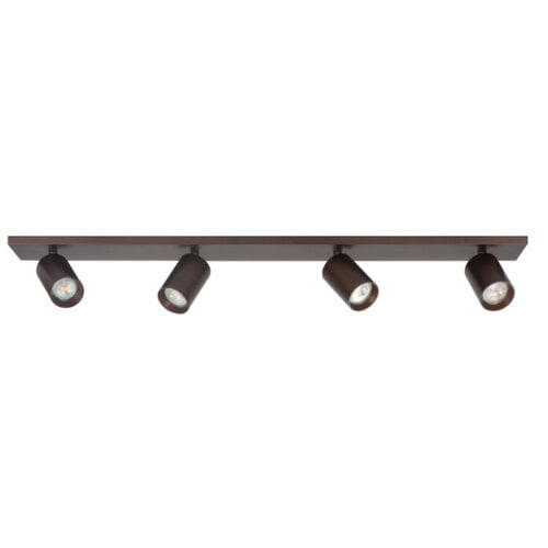 Modern chique opbouwspot Mila 4-lichts op balk choco
