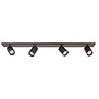 Modern chique opbouwspot Mila 4-lichts op balk choco