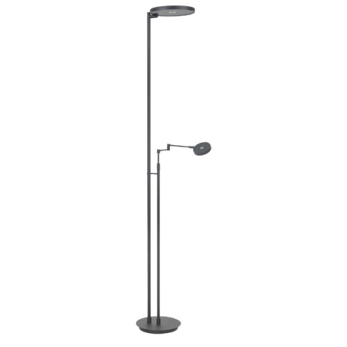 Moderne vloerlamp Vienna uplighter met leeslamp zwart