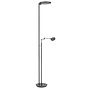Moderne vloerlamp Vienna uplighter met leeslamp zwart
