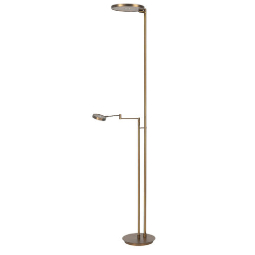 Klassieke vloerlamp Vienna uplighter met leeslamp brons