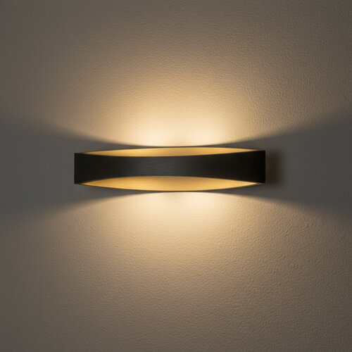 Modern hotel chique wandlamp Medusa 12W zwart goud 35 cm