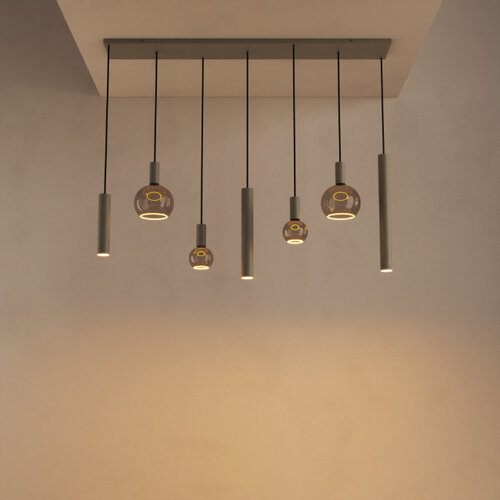 Modern design hanglamp Riva 7-lichts Quartz