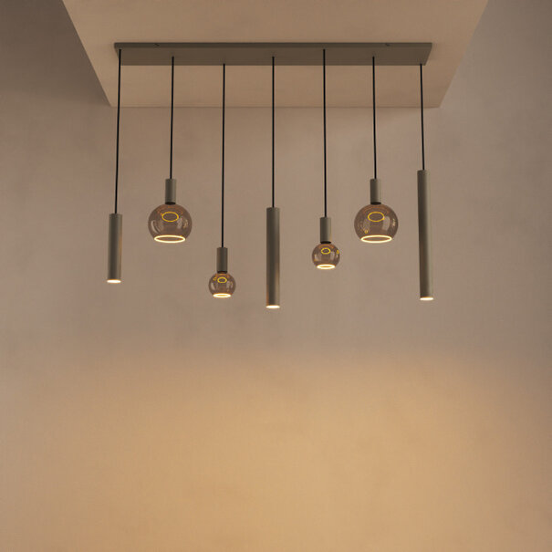 Ztahl Modern design hanglamp Riva 7-lichts Quartz