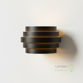 Wandlamp Scudo zwart goud 20 cm