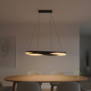 Moderne Design hanglamp Ascoli ovaal zwart goud