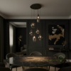 Highlight Moderne hanglamp Cambio 6-lichts zwart met smoke glas
