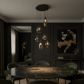 Hanglamp Cambio 6-lichts getrapt Smoke