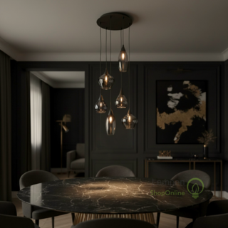 Hanglamp Cambio 6-lichts getrapt Smoke