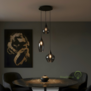 Moderne hanglamp Cambio 3-lichts getrapt zwart met smoke glas