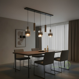 Hanglamp Marrone 5 lichts brons