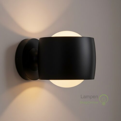 Modern design wandlamp Amora 2-lichts zwart