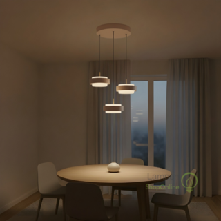 Hanglamp Puleggia 3-lichts rond crème