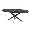 BelaLuz Modern industriële eettafel Shift deens ovaal 180 cm