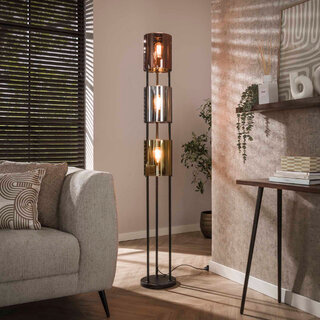 Vloerlamp Trio 3-lichts charcoal