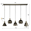 BelaLuz Modern chique hanglamp Forge 5-lichts Sienna brown