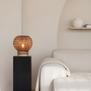 Landelijke Ibiza stijl tafellamp Barbados 1-lichts zwart naturel