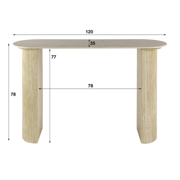 BelaLuz Modern Scandinavische haltafel Romano keramiek travertin