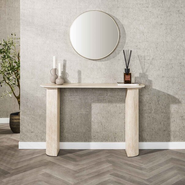 BelaLuz Modern Scandinavische haltafel Romano keramiek travertin