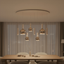 Moderne Scandinavische hanglamp Locarno 8-lichts ovaal zand