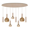 Highlight Moderne Scandinavische hanglamp Locarno 8-lichts ovaal zand