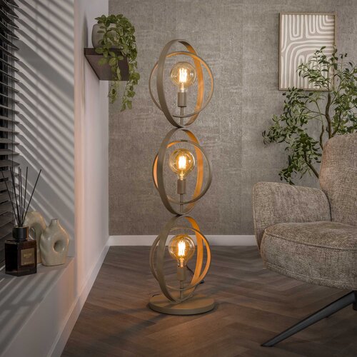 Modern Scandinavische vloerlamp Ozon 3-lichts beige