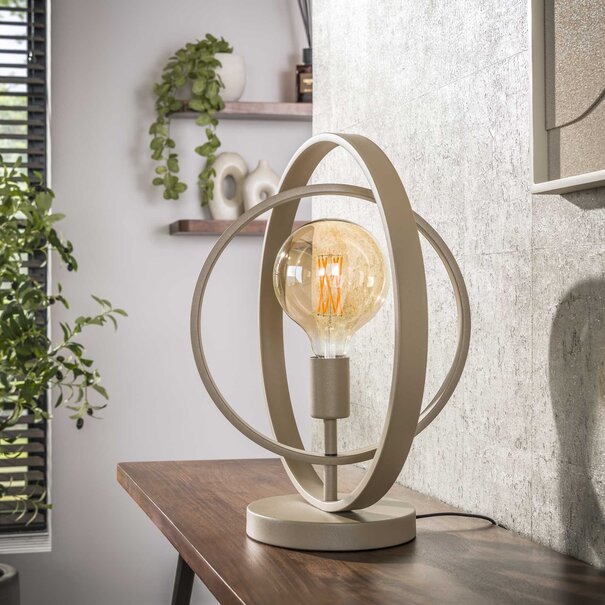 BelaLuz Modern Scandinavische tafellamp Ozon 1-lichts beige