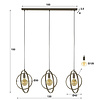 BelaLuz Modern Scandinavische hanglamp Ozon 3-lichts beige
