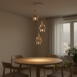 Hanglamp Marrone 3-lichts getrapt zand