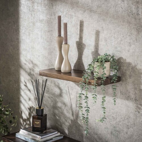 Modern landelijke wandplank Como massief acaciahout bruin 60 cm