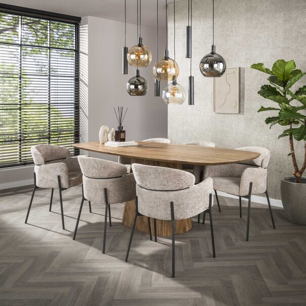 BelaLuz Modern Scandinavische eetkamerstoel Dandy hoven zand