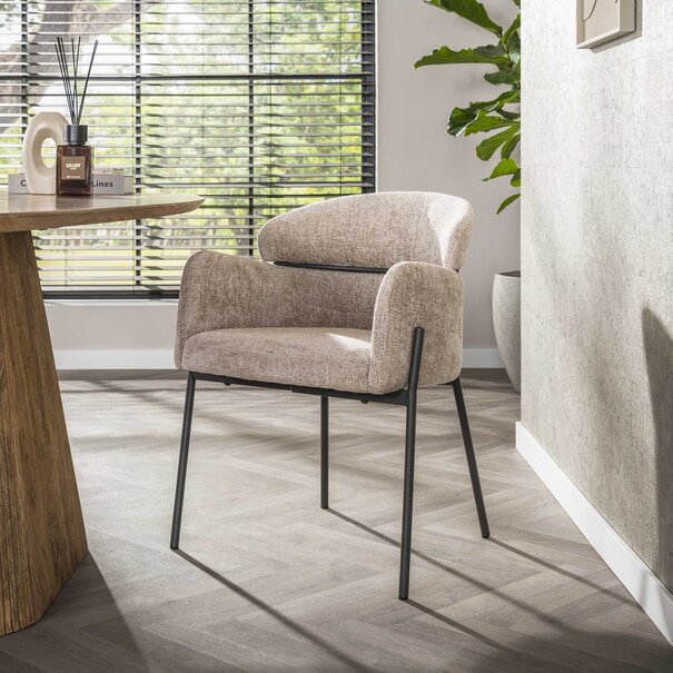 BelaLuz Modern Scandinavische eetkamerstoel Dandy hoven zand
