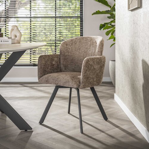 Modern chique eetkamerstoel Yara Hoven champagne