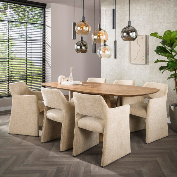 BelaLuz Hotel chique Japandi eetkamerstoel Rosan Jaroq zand